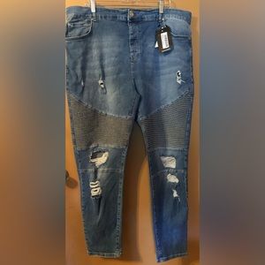 Busted knee biker jeans